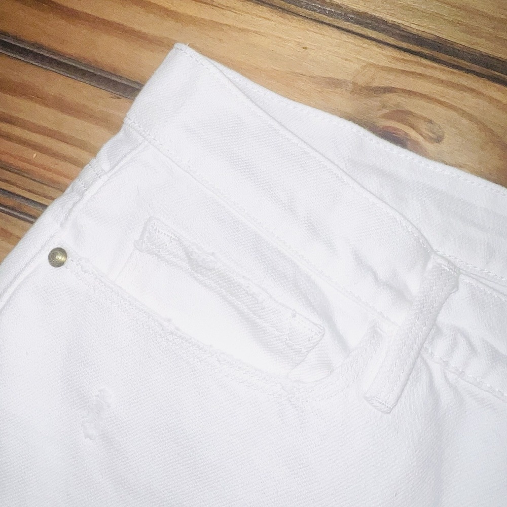 FRAME Le Garcon Jeans Womens Size 26 White Denim Distressed Mid Rise NEW - Picture 9 of 11